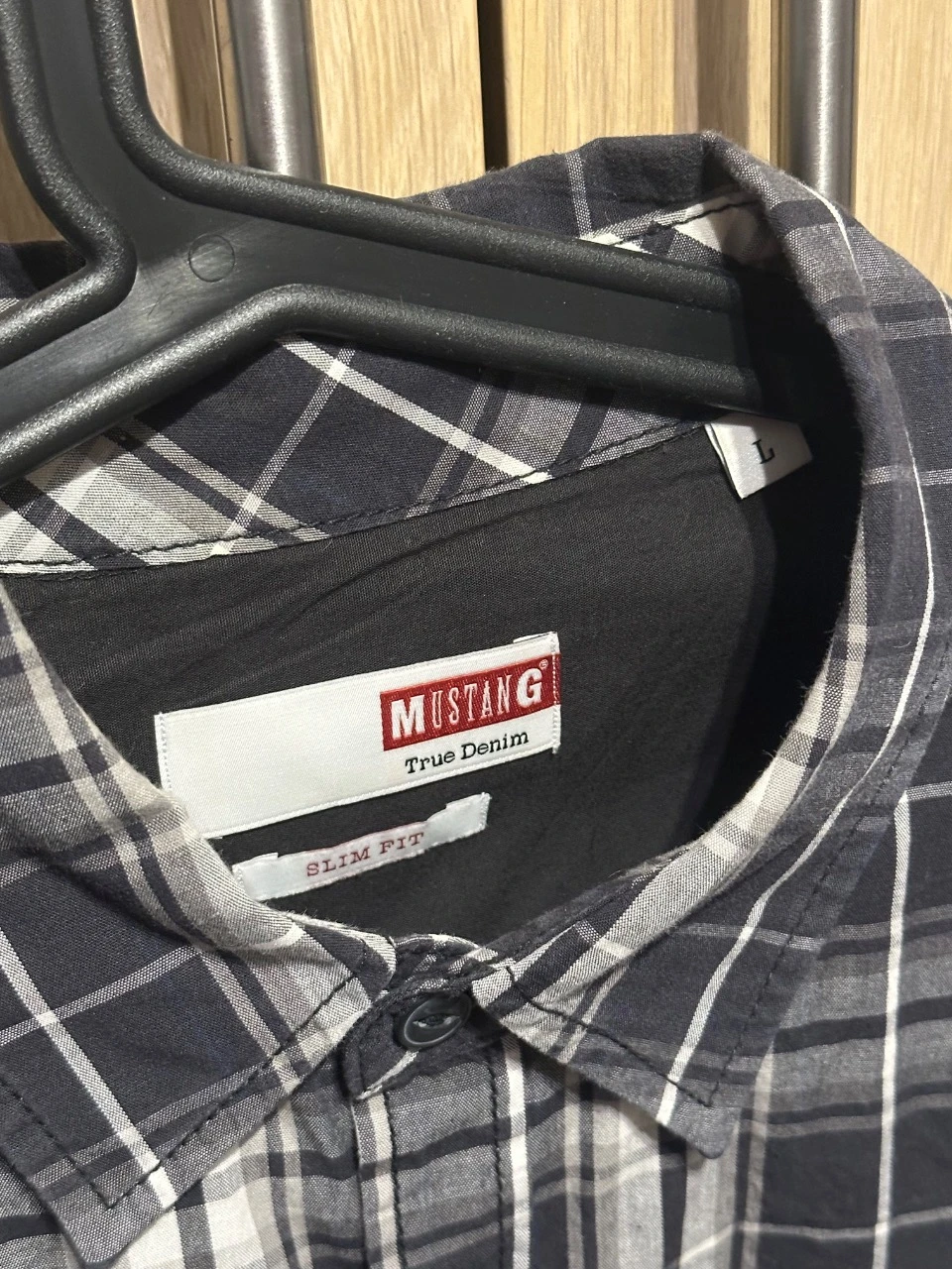 Mustang True Denim Slim Fit L geruit zwart/grijs overhemd – photo 7